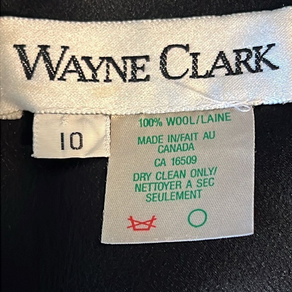 Vintage Rare Wayne Clark Black Wool Double‎ Breasted Coat Dress Size 10 - Picture 13 of 13